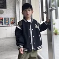 thumbnail image 2 of Chaqueta elegante para niños, uniforme de béisbol con cuello en V, Top de manga larga, prendas de vestir exteriores a la moda, primavera y otoño, 2023, 2 of 4
