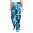 thumbnail image 2 of Lsque Blue Kyanite Print Women's Pajama Pants, Lounge Pant - Comfortable Home Wear,Elastic Waistband, Stylish Design-Medium, 2 of 9