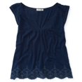 thumbnail image 1 of Aeropostale - Blusa de punto para mujer, color azul, mediano Aeropostale  Tejer, 1 of 2