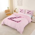thumbnail image 2 of Catabedysis Personalized Letter Gifts Duvet Cover Queen,Classic Leopard Alphabet Z Queen Bedding For Girls,Pink Reversible,3pcs,1 Duvet Cover and 2 Pillowcases, 2 of 6