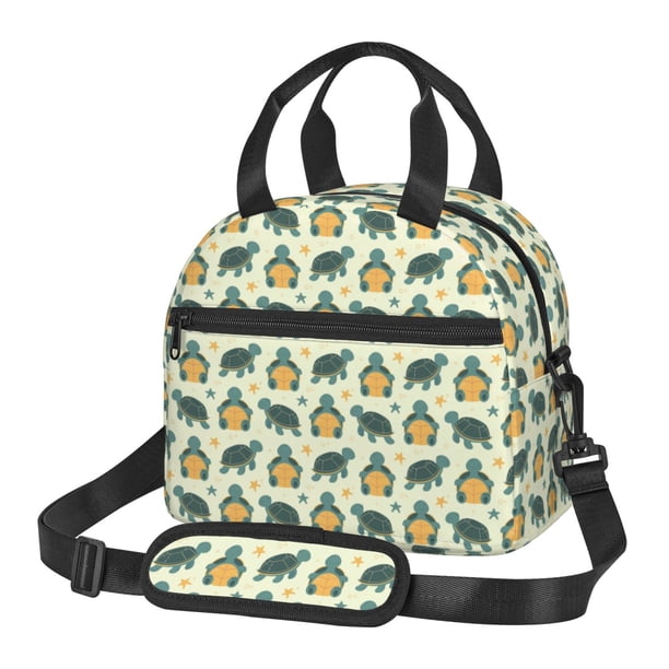 Easygdp Cartoon Turtles Caja de Almuerzo para Mujeres y Hombres, Bolsa de Almuerzo Insulada, Bolsas Reutilizables Impermeables para Viajes, Trabajo y Picnics