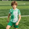 thumbnail image 2 of Weebloom Kids Boys Summer Athletic Outfit Girls Football Quick Drying Training Shirt Shorts Set Basketball Tracksuit Shorts T Shirt Sportsuit Boy Running Sports Clothes Set 9-10 Years Green, 2 of 6