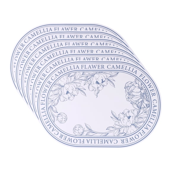 Unique Bargains Wipeable Set of 6 Leather Placemats for Dining Table Decor Beige