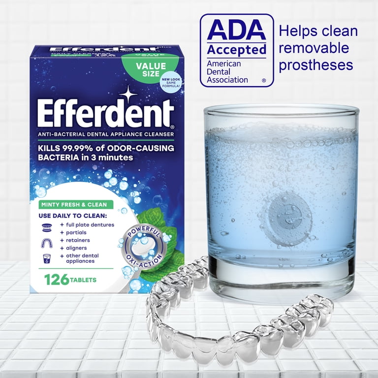 Efferdent Retainer & Denture Cleaner Tablets, Minty Fresh, 44 Count photo 4