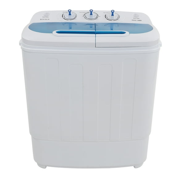 VINGLI 15LBS Portable Washing Machine, Electric Washer and Dryer Combo with Washer(9lbs) & Spiner(6lbs) & Pump Draining, Great for Home Camping Dorm College Apartment (Blue)