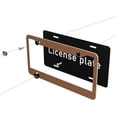 thumbnail image 5 of Faux Leather Natural Brown License Plate Frames - License Plate Covers, 2 Packs Universal Aluminum Tag Frame for Front and Rear Car Tags, With Accessories, 5 of 7