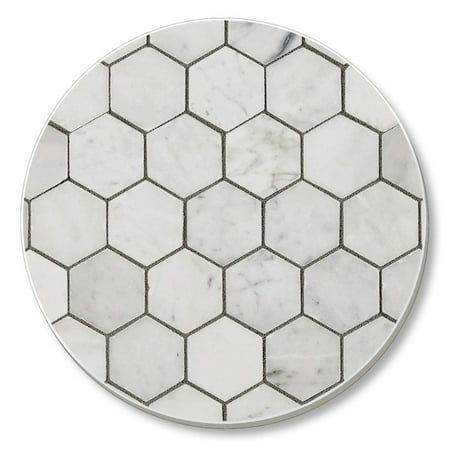 

Absorbent Stone Beverage Coasters - Set of 4 - Carrara Hexagon