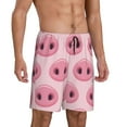 thumbnail image 2 of Gaeub Pig Nose Print Men's Short Pajama Pants, Sleep Shorts, Household Pants, Casual Pants with Pockets-Small, 2 of 6