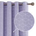 thumbnail image 1 of Cortinas opacas Deconovo con estampado de diamantes plateados, aislantes térmicos, con ojales, color morado claro/diamante, 132 cm de ancho x 137 cm de largo, para habitación infantil, 1 of 7