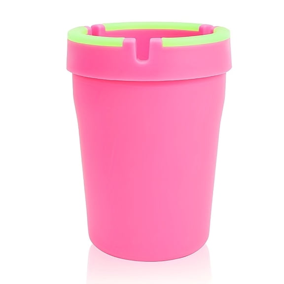 1pc Macaron Color Luminous Ashtray - Self-Extinguishing Cup Holder Portable Car Cigarette Box, Odor-Proof Multi-Purpose Ashtray with Lid for Cars and Trucks SUVs, Keep Interior Accessories Clean