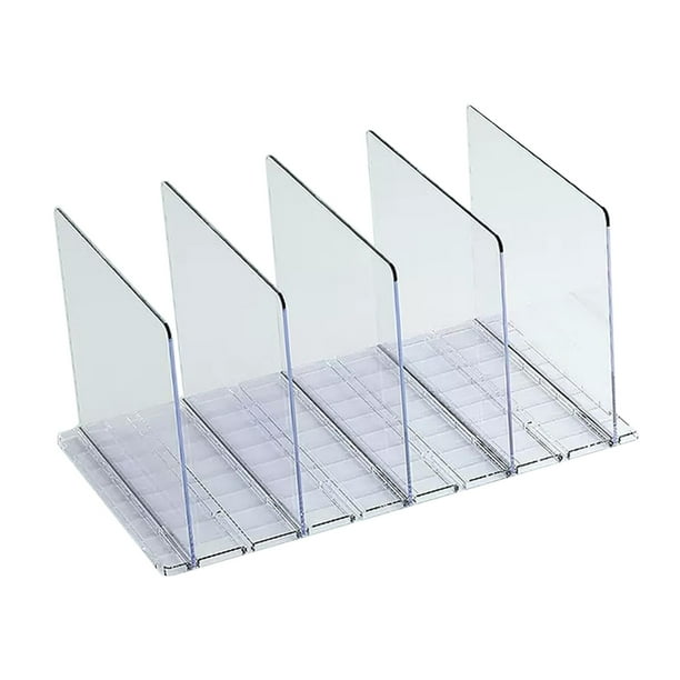 Divisor de estantes, organizador de bolsos ahorrador de espacio para armario, transparente, ajustable para claro