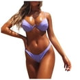 thumbnail image 2 of BONIXOOM One Piece Swimsuit Women Underwire None Solid Bikinis Bikini Summer Swimwears on Clearance Purple Size 8, 2 of 9