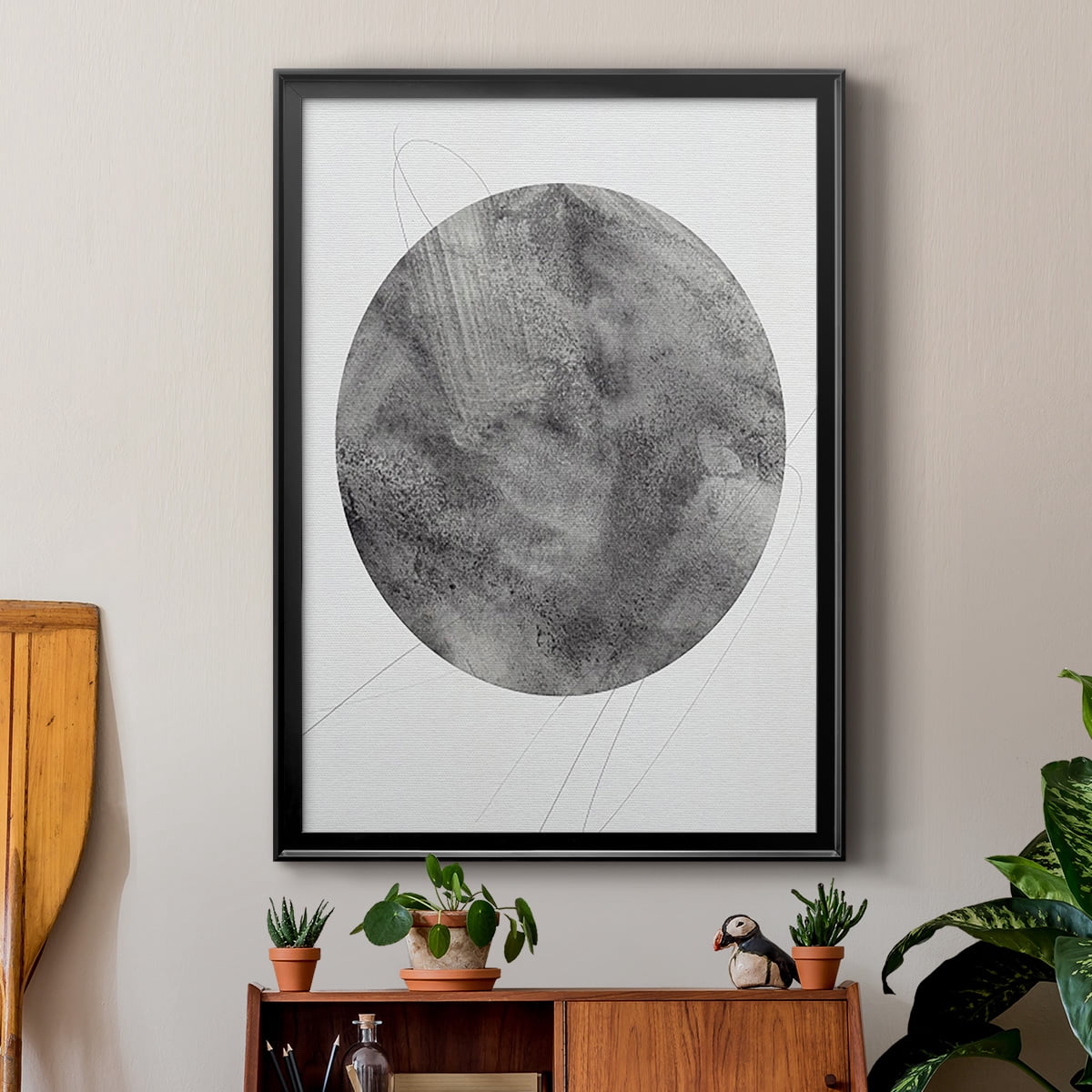 Graphite Moon II Premium Framed Print, in Gold, Black, or Silver - Ready to Hang