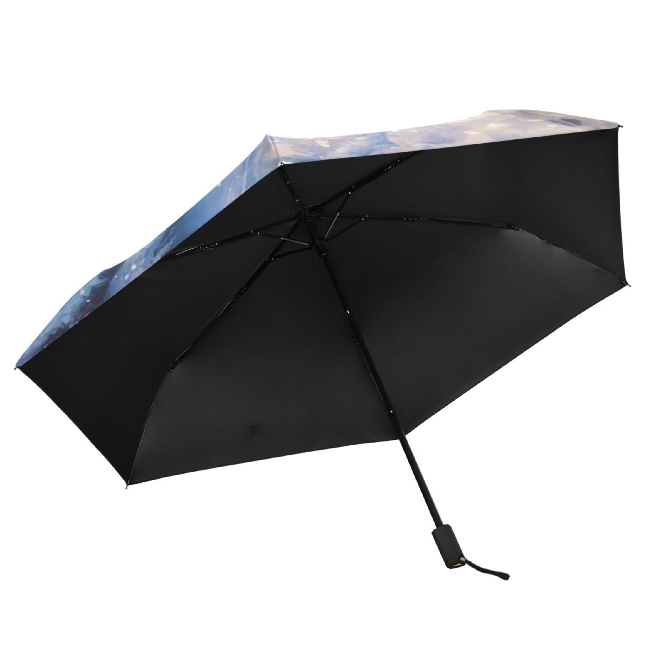 Unicorns with Christmas Elements All Weather Umbrella Triple Folding Parasol 6 Ribs UV Protection Portable