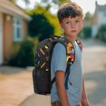 thumbnail image 3 of KUIFORTI Colorful Dinosaur Truck Kids Backpack 17 Inch Childrens School Bag with Side Pockets Adjustable Straps for Boys Elementary Middle Back to School Gifts for Students, 3 of 7