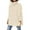 Light Yellow, variant on Women's Sweater Turtleneck Ribbed Knit Batwing Sleeve Spilt Hem Tunic Oversized Winter Sweaters