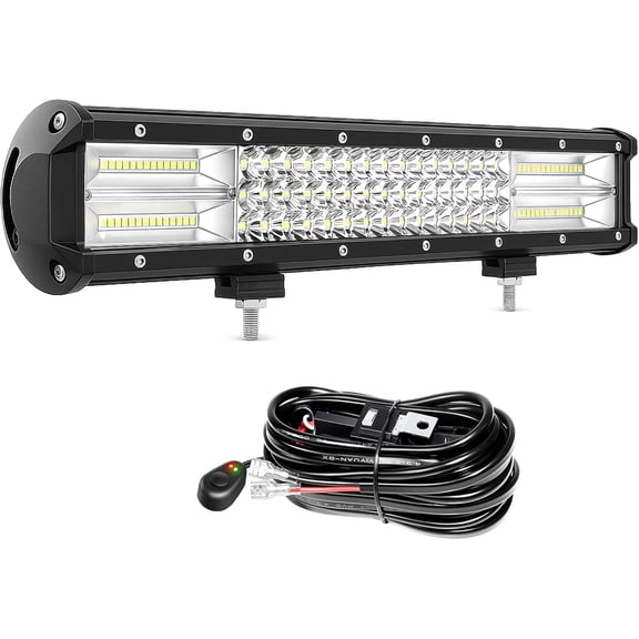 YANTONG LED Light Bar 20 Inch 288W Spot Flood Combo Beam Waterproof Off Road Driving Light with Wiring Harness for Truck SUV ATV Boat