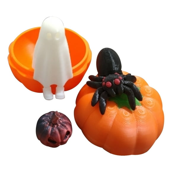 Halloween Ensemble d'Œufs de Citrouilles, Ambiance d'Halloween Citrouilles Effrayantes et Sombres, Boîte Cadeau de Citrouilles, Cadeau Surprise, Décorations d'Halloween