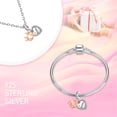 thumbnail image 4 of 925 Sterling Silver Charm for Bracelets Two Tone My Queen Dangle Charms Women Bracelet Charm, 4 of 6