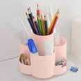 thumbnail image 1 of Organizador de escritorio, portabolígrafos giratorio 7 compartimentos, vaso para lápiz de 360 grados para brochas de maquillaje escolar de oficina, almacenamiento plástico de gran capacidad, 1 of 6