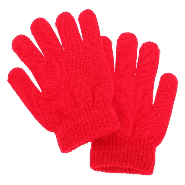 Miangastore 1 Pair Lightweight Washable Gloves For Boys School Bus Waiting In Red