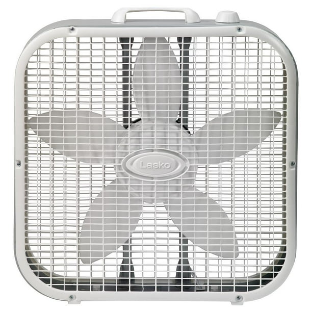 Lasko Electric Fan 20 In 3 Quiet Speeds 2500 Cfm Ample Cooling Power Corded Indoor Portable Box Floor Air Cooler White B20201 Walmart Com Walmart Com