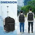 thumbnail image 3 of Matein Rolling Travel Backpack for Adults, 17 inch Laptop Backpack with Wheels with Combination Lock, Black, 3 of 8