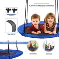 thumbnail image 4 of VIVOHOME Saucer Tree Swing Kids 900D Oxford Waterproof Frame with 2 Tree Hanging Straps, Blue, 4 of 8