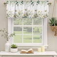 thumbnail image 2 of 2 Pack Eucalyptus Leaf Chamomile Valance for Window Vintage White Floral Rustic Green Botanical Kitchen Valance Rod Pocket Short Curtain Topper Decorative Window Treatment for Living Room 54"x18", 2 of 9