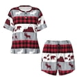thumbnail image 4 of Picia Buffalo Plaid Forest Pajamas Sets for Women Soft Short-Sleeved Pjs with Lounge Shorts Two Piece Sleepwear-, 4 of 9