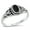 Black Simulated Onyx, variant on CHOOSE YOUR COLOR Simulated Black Onyx Solitaire Bali Rope Flower Ring .925 Sterling Silver Band CZ Female Size 9