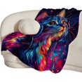 thumbnail image 2 of Cat Blanket Plush Cozy Cute Funny Cat Lovers Throw Blankets for Girls Boys Women Men Flannel Fleece Ultra Soft Fuzzy Party Blanket Gifts for Bed 50"X40", 2 of 6
