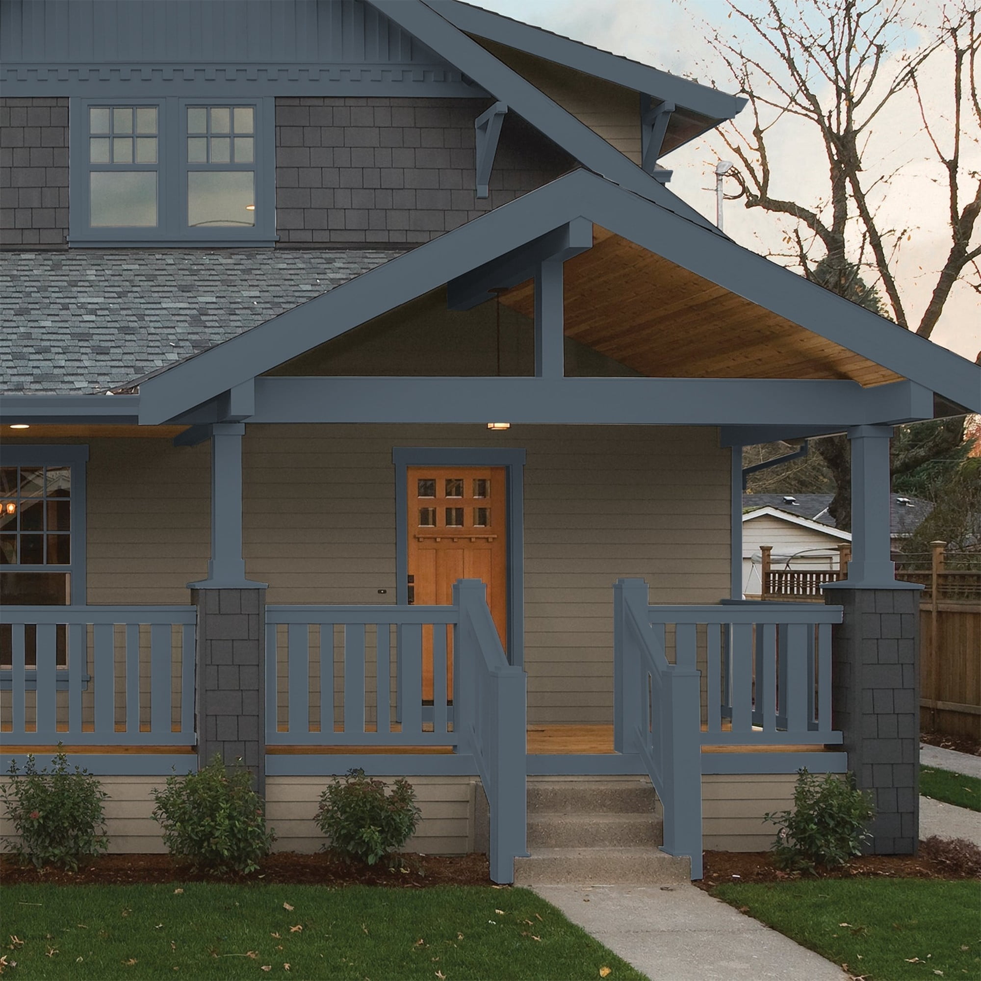 Glidden HEP Goblin / Gray Semi-Gloss Exterior Paint with Primer, 1 Gallon