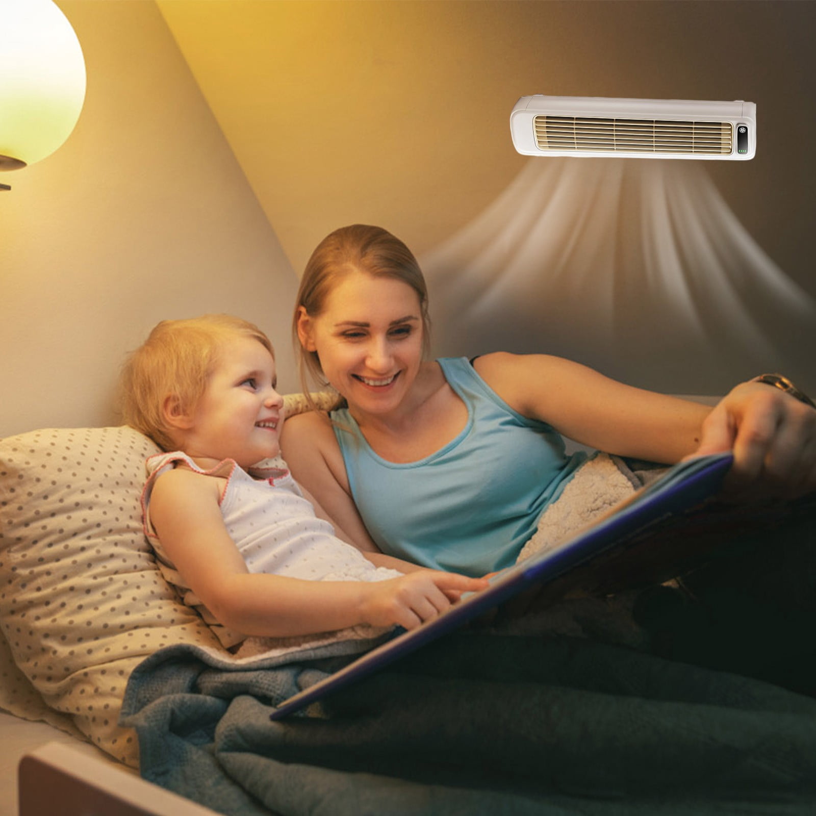 2026 New Cooling Ace Portable Air conditioner, Cooling Fan with 3 Speeds & LED Touch Screen, USB Charging Air Conditioner for Bedroom Office Home, Wall-mounted Air Conditioner Fan,Dark gray