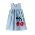thumbnail image 2 of Bellafa Toddler Girls Sleeveless Lapel Neck Summer Dress Princess Ruffle A-Line Cotton Sundress Kids Casual Polo Dresses 2-7 Years, 2 of 8