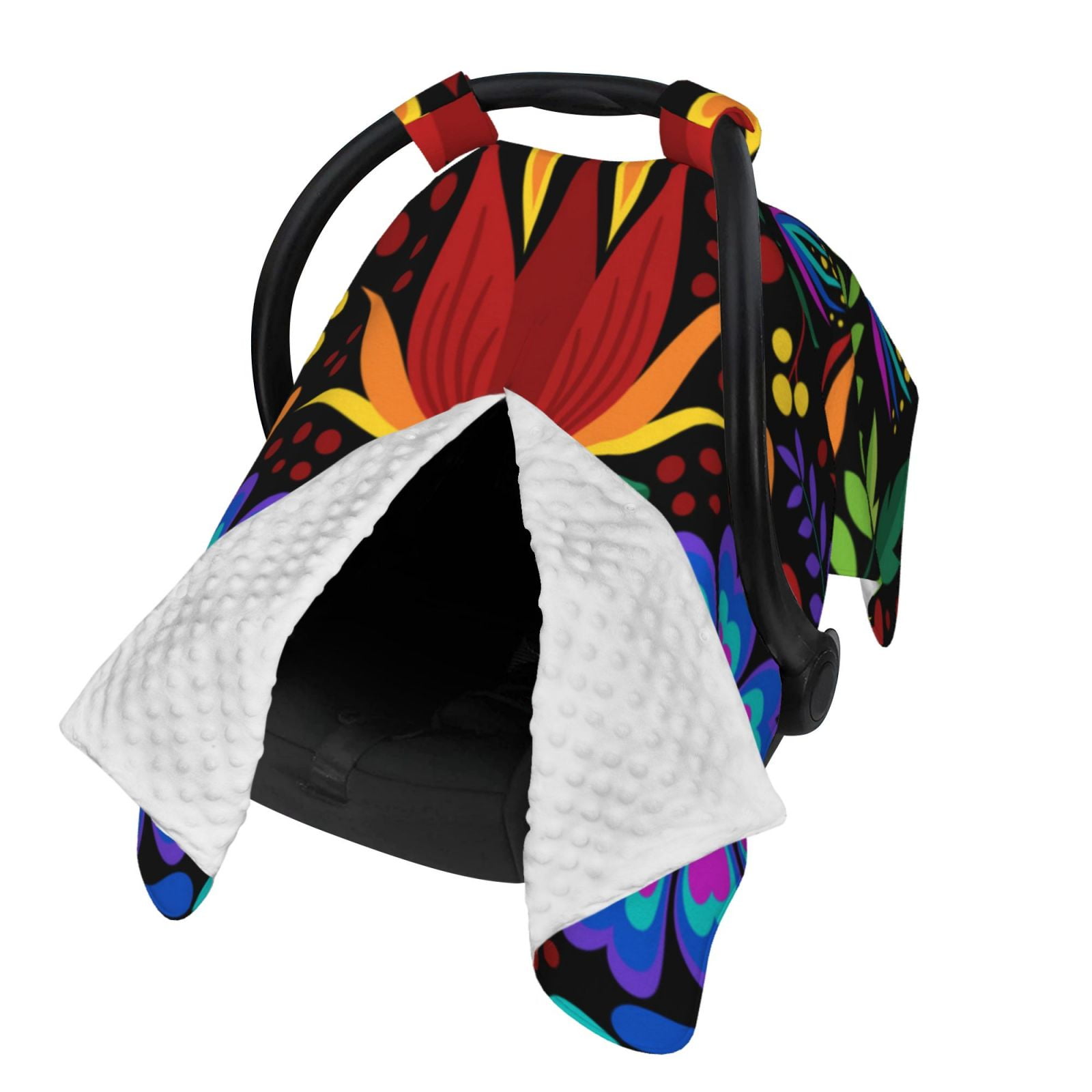 Naloa Colorful Floral Baby Car Seat Cover, Breathable Baby Carrier Cover, Multiuse Baby Carrier Cover & Nursing Breastfeeding Cover