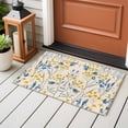 thumbnail image 4 of 2x3 Ft Entryway Area Rug, Blue Yellow Flowers Kitchen Rug Runner Washable Floor Mat, Botanical Blossom Motif Non Slip Indoor Door Mat Throw Carpet for Bathroom Living Room Bedroom, 4 of 8