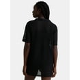 thumbnail image 2 of Celebrity Pink Women’s Crochet Coverup Shirt, Sizes XS-XXL, 2 of 3