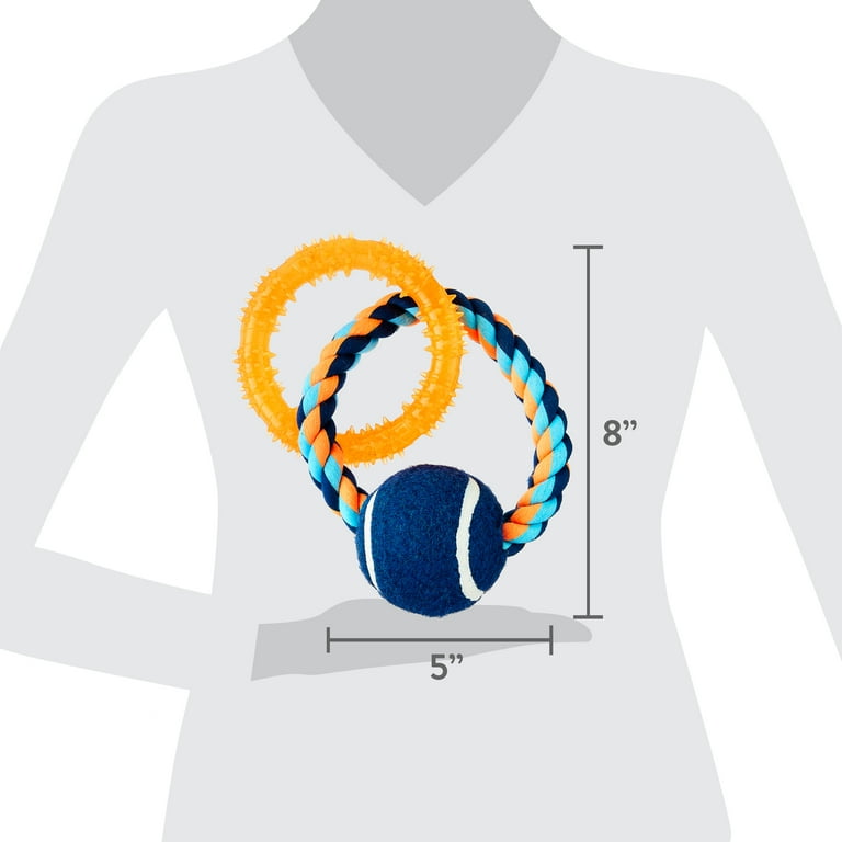 Vibrant Life Multicolor Chomp & Tug Buddy TPR & Rope Ring