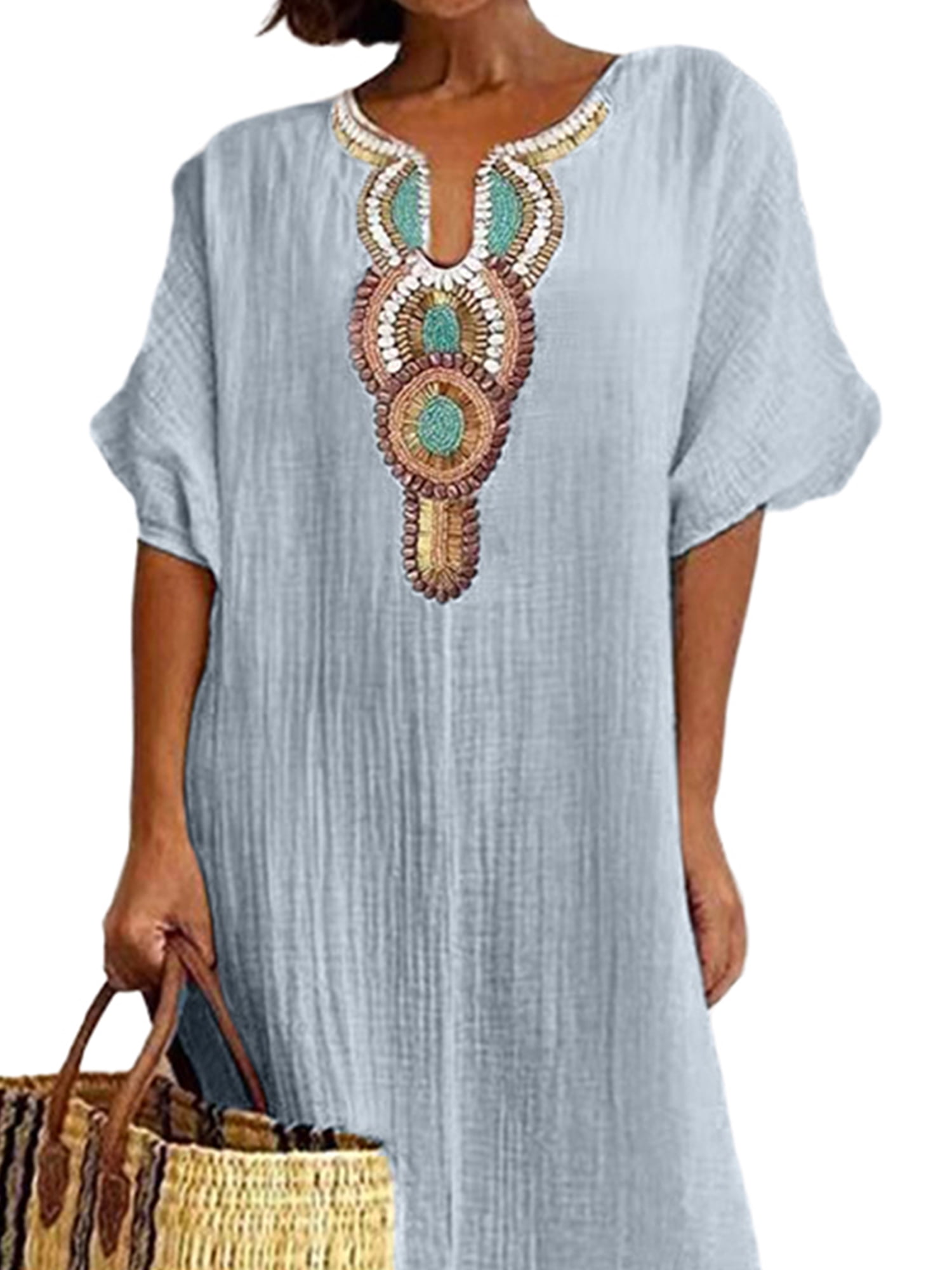 Midi Dress Ladies Casual Summer Dresses Uk Cotton Dresses Midi Dress Casual Summer  Maxi Dresses Uk