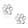 thumbnail image 5 of Bling Jewelry Womens Black & White CZ Dog Cat Puppy Pet Paw Necklace & Earrings Set Sterling Silver, 5 of 5