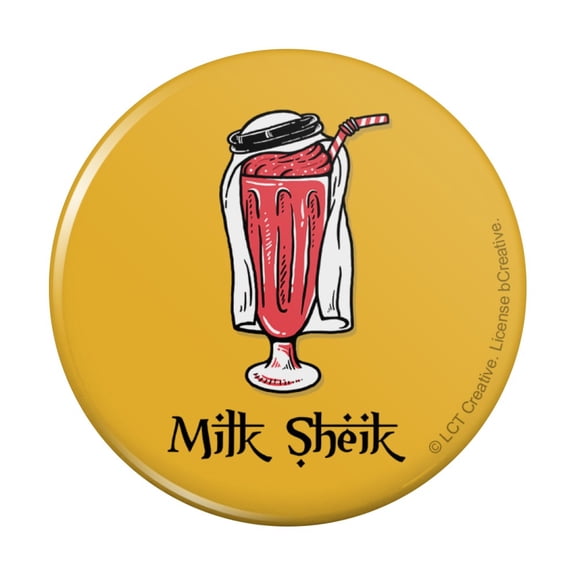 Milk Sheik Shake Funny Humor Pinback Button Pin