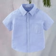 thumbnail image 2 of Mercatoo Toddler Collared Short Sleeve 𝐏o𝗹o Soft Solid Dress Shirt for Baby Boys Girls Cute Summer Comfortable Tee Tops with Pocket, 2 of 9