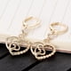 thumbnail image 4 of 1 par de pendientes de circonita para mujer, sencillos, con forma de corazón, huecos, colgantes, pendientes, joyería decorativa (dorado), 4 of 5