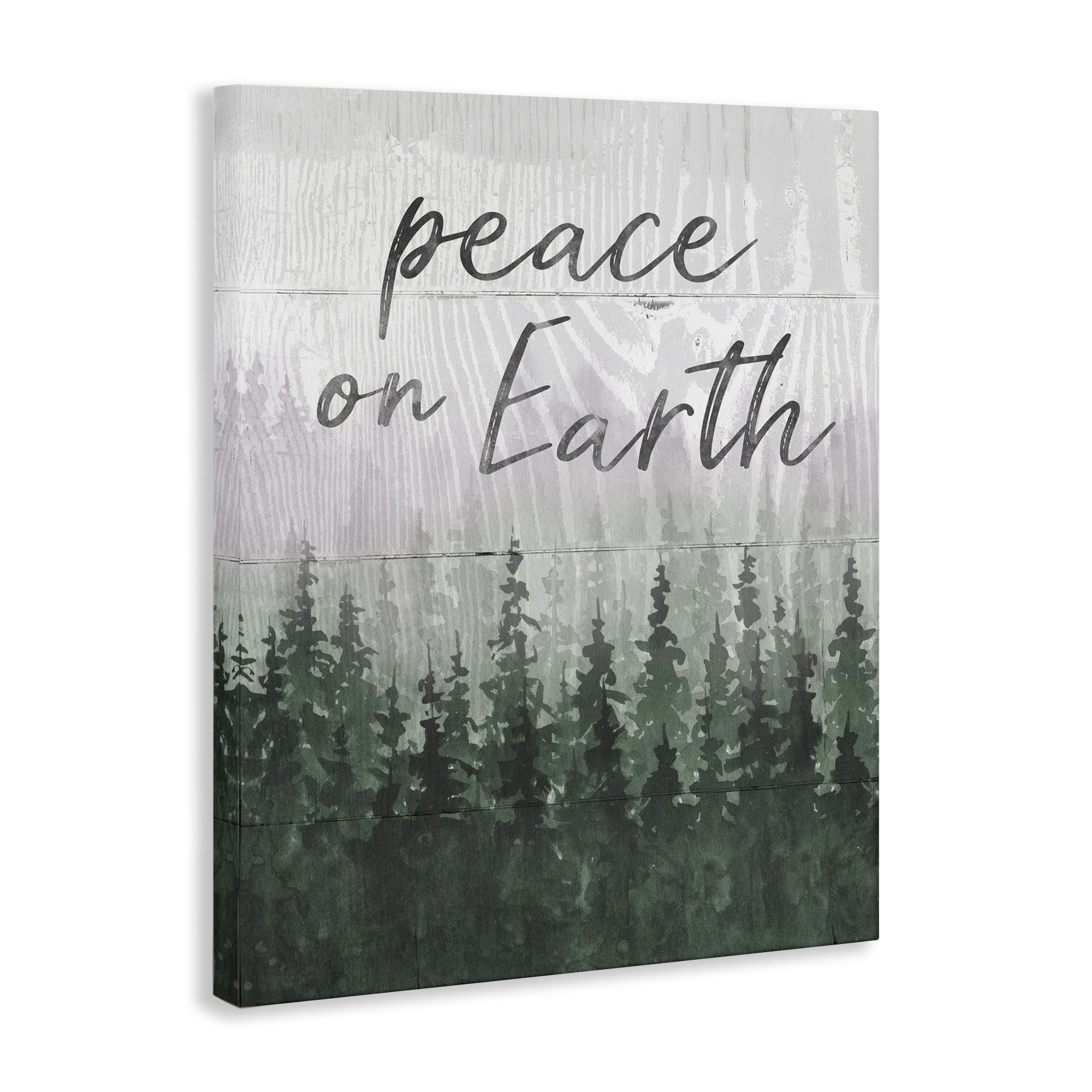 Stupell Industries Rustic Peace on Earth Holiday Painting Gallery Wrapped Canvas Art Prints Wall Art, 24 x 30