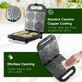 thumbnail image 3 of Pizzelle Maker Machine, Mini Non-stick Electric Pizzelle Cookie Baker Makes 4 Mini Cookies atOnce - Fun Baking Supplies for Holiday, Party, Treat (Ceramic Coating, 2 * 4"), 3 of 8