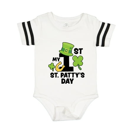 

Inktastic My 1st St Pattys Day with Shamrock Horseshoe and Hat Gift Baby Boy or Baby Girl Bodysuit