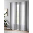 thumbnail image 4 of Sheer Curtains 84 Inches Long 2 Panels Set for Living Room, Grey White Semi Sheer Curtains for Windows, Gray Farmhouse Modern Rustic Voile Window Treatments Rod Pocket Curtain, 4 of 7
