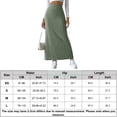 thumbnail image 2 of Faldas largas Falda ajustada para mujer Traje informal de punto cómodo y elegante (verde militar S) Cgtredaw ejercito verde T S para Mujer, 2 of 6