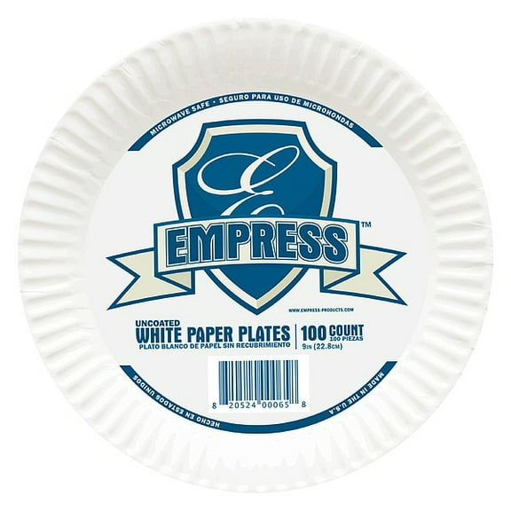 1Pack ZoroSelect E30300 Paper, Plate, Round, 9", White, PK1200